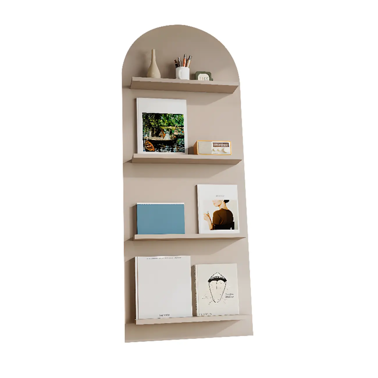 Scandinavian Solid Wood 4-Tier Ladder Bookcase Image - 10 | homeyfad