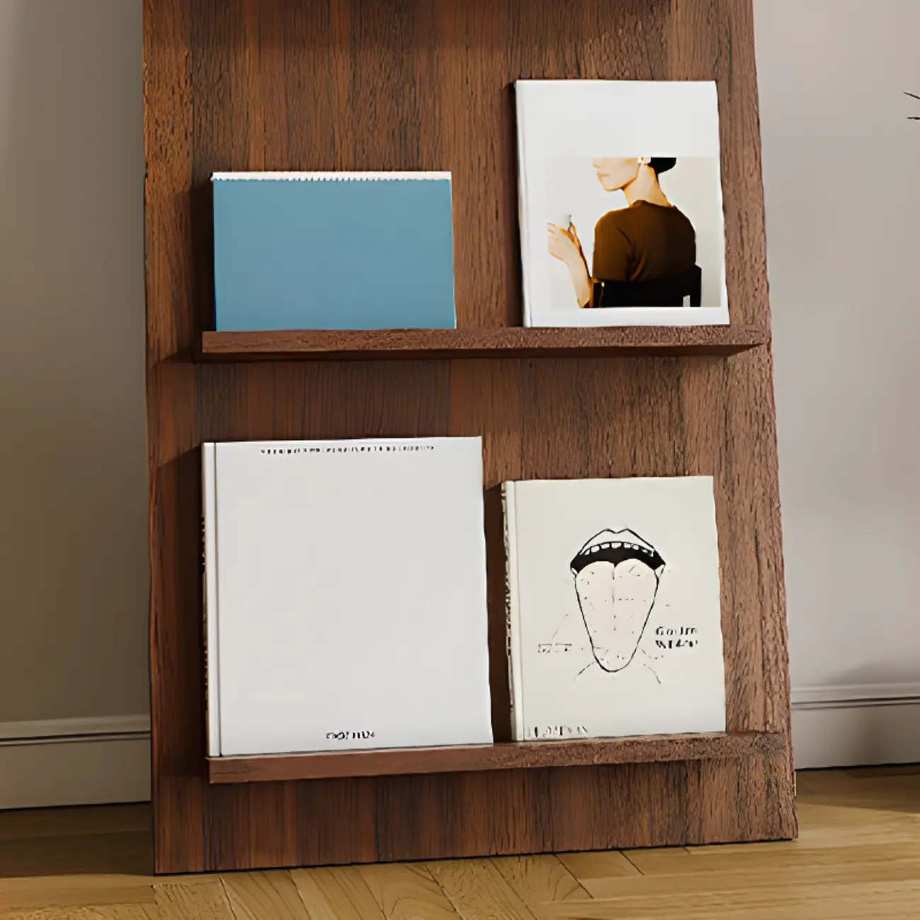 Scandinavian Solid Wood 4-Tier Ladder Bookcase Image - 14 | homeyfad