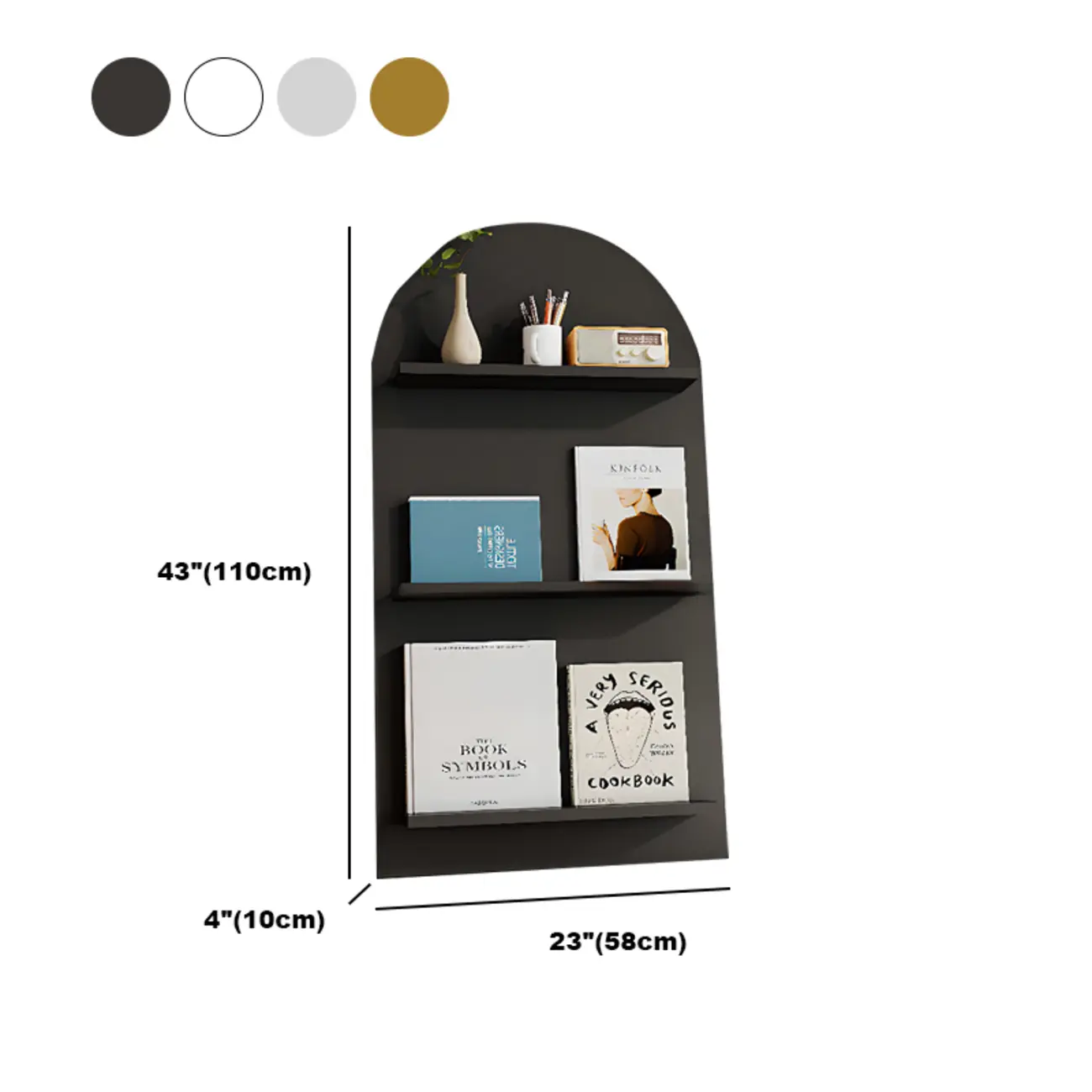 Scandinavian Solid Wood 4-Tier Ladder Bookcase #size | homeyfad