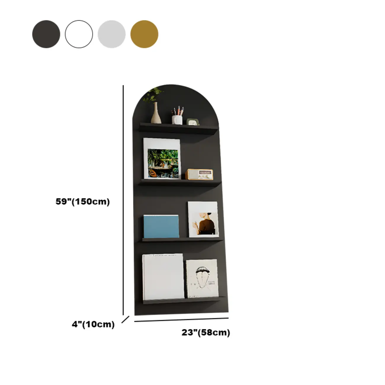 Scandinavian Solid Wood 4-Tier Ladder Bookcase Image - 25 | homeyfad