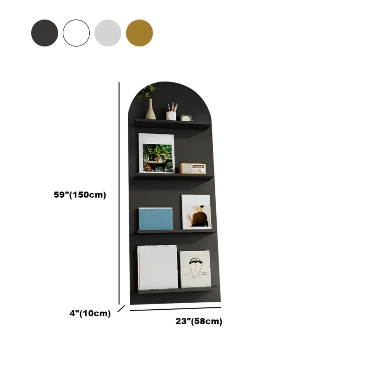 Scandinavian Solid Wood 4-Tier Ladder Bookcase Image - 25