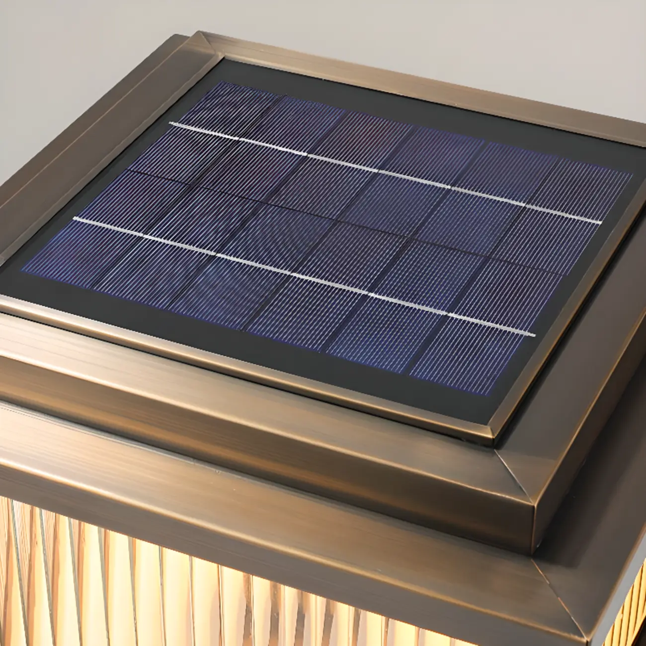 Rustic Bronze Metal Square Solar Post Cap Light for Patio Image - 9 | homeyfad