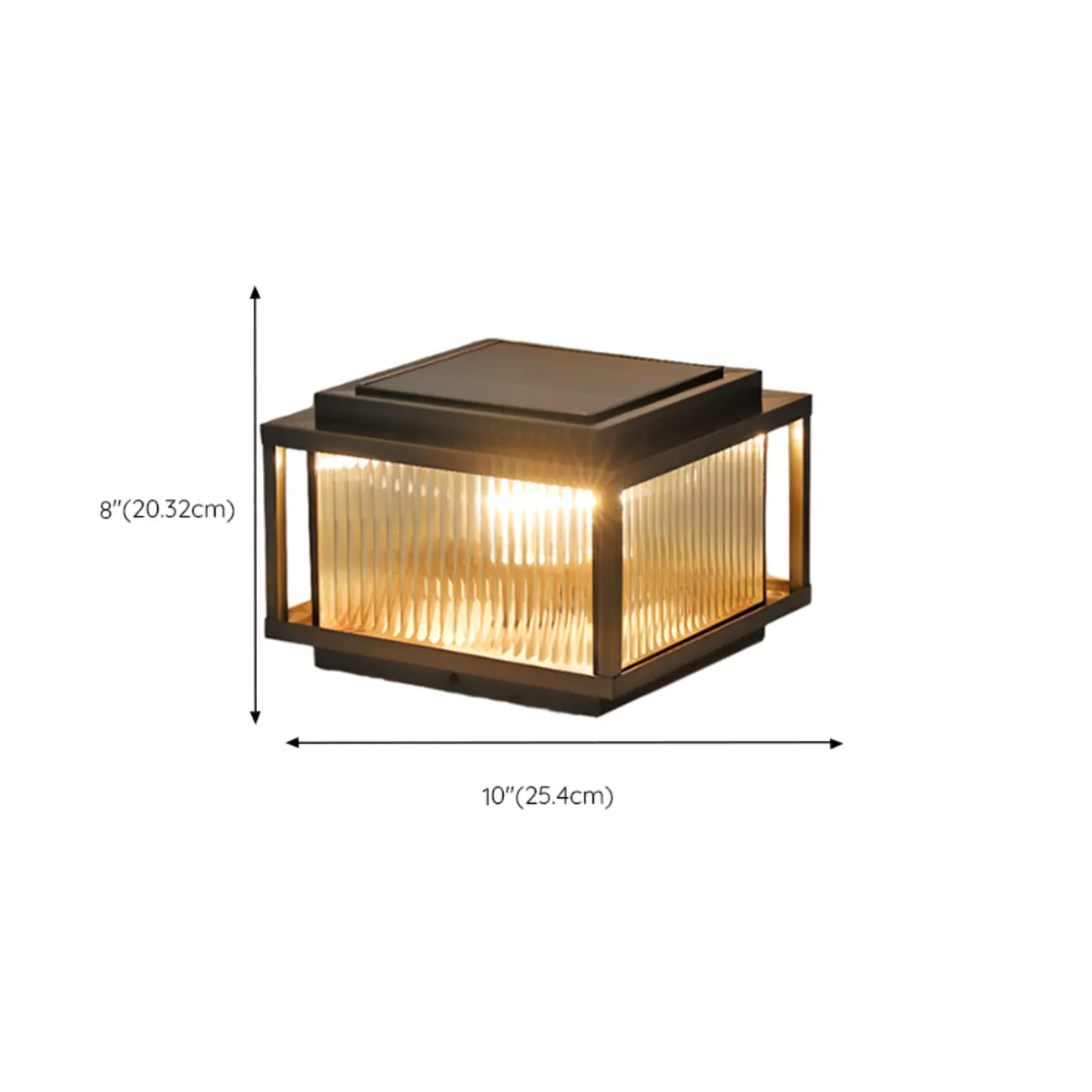 Rustic Bronze Metal Square Solar Post Cap Light for Patio #size | homeyfad