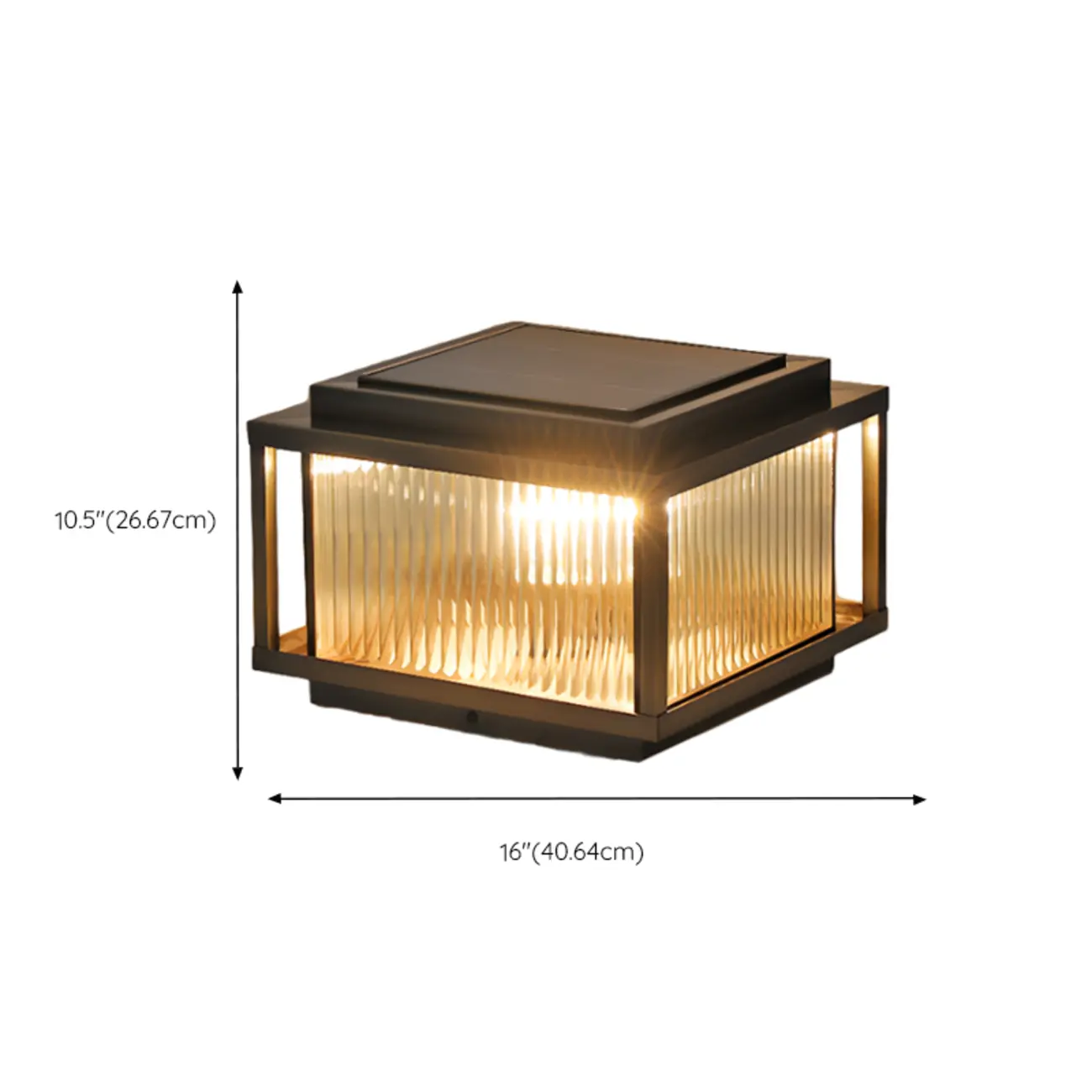 Rustic Bronze Metal Square Solar Post Cap Light for Patio Image - 15 | homeyfad