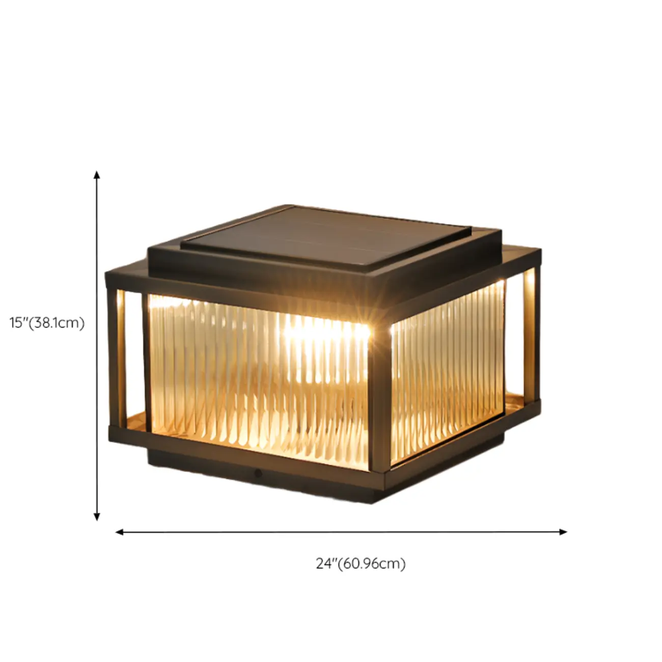 Rustic Bronze Metal Square Solar Post Cap Light for Patio Image - 17 | homeyfad