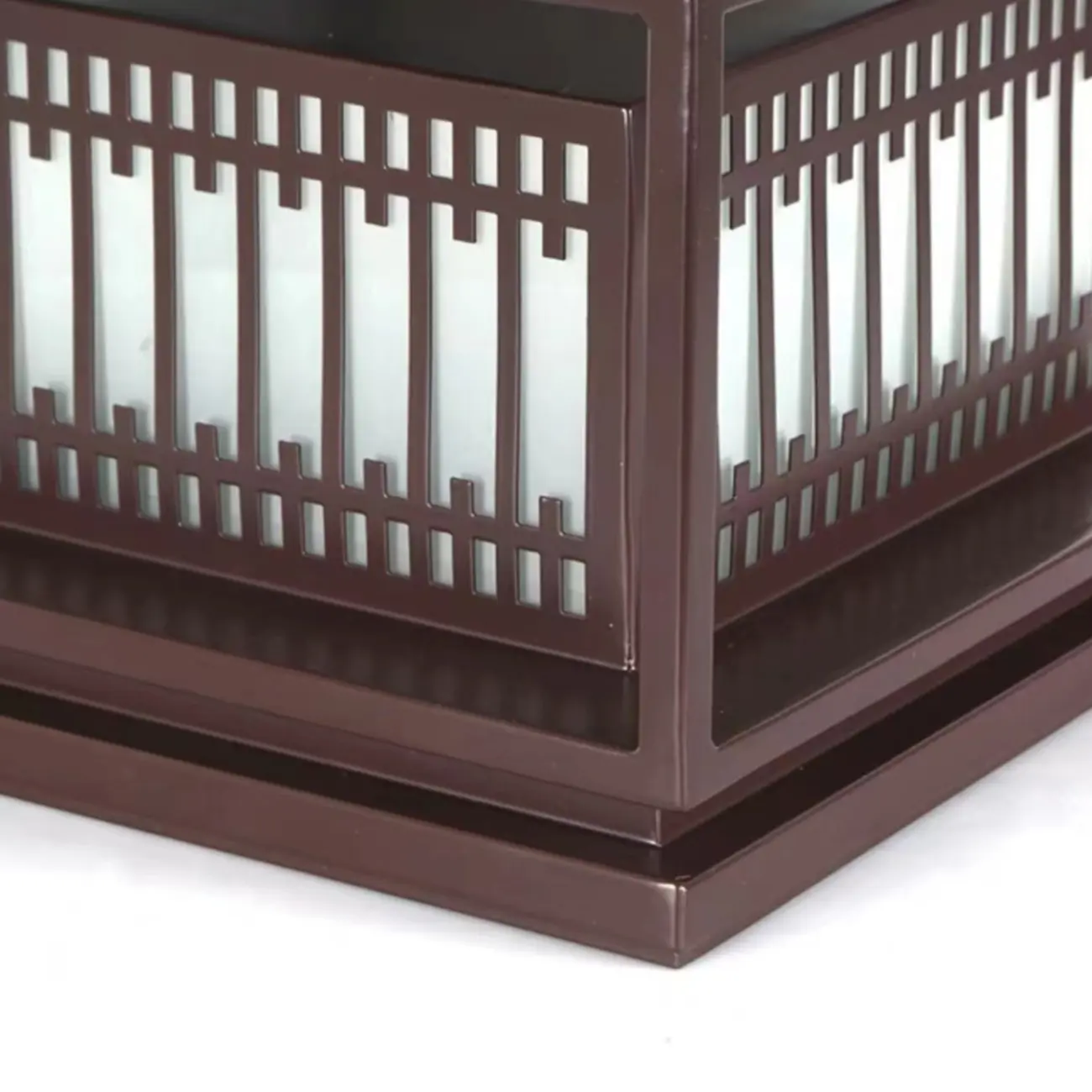 Solar Modern Simple Black Grid Outdoor Post Lights | homeyfad