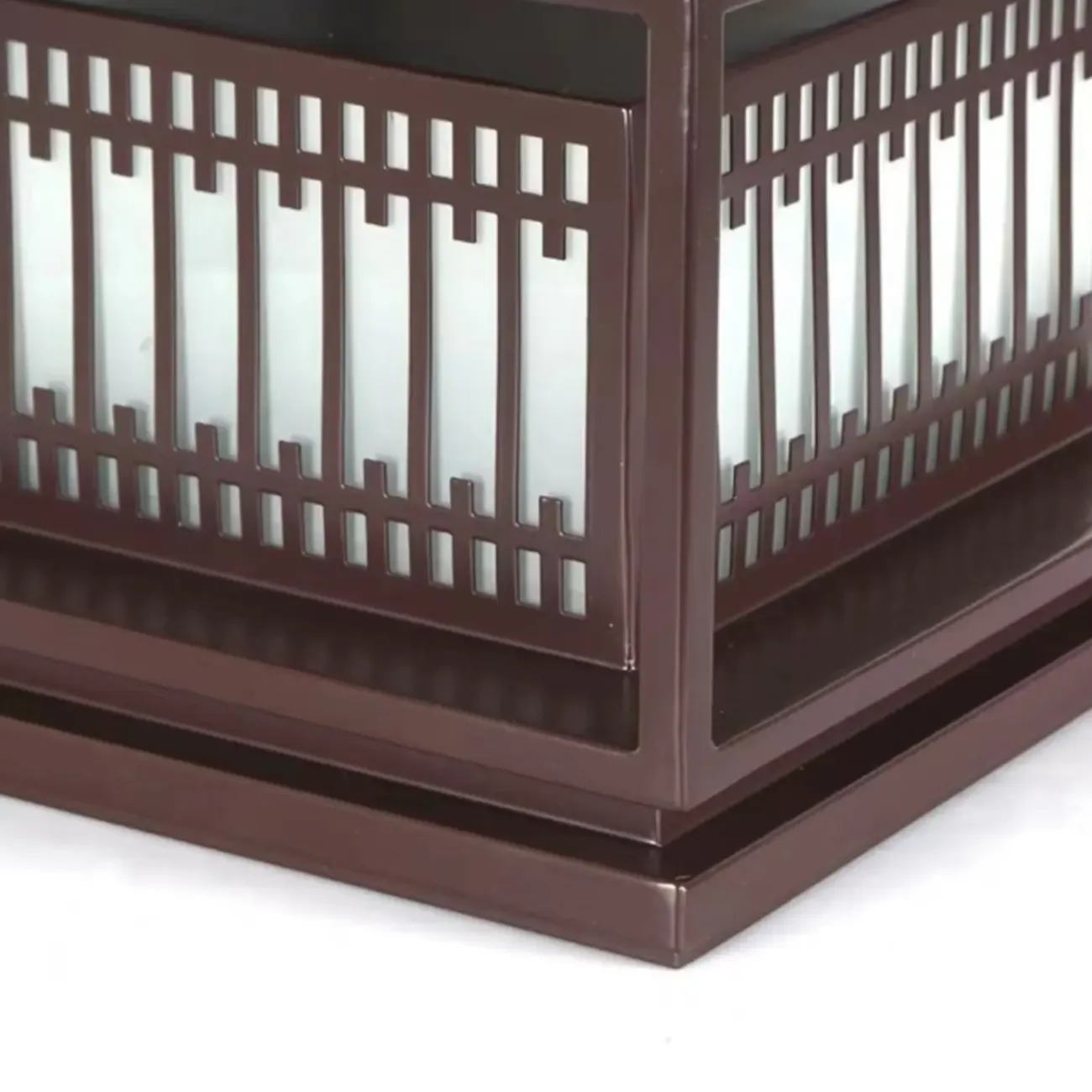 Solar Modern Simple Black Grid Outdoor Post Lights