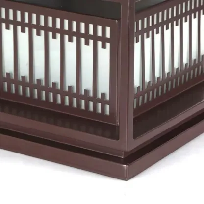 Solar Modern Simple Black Grid Outdoor Post Lights