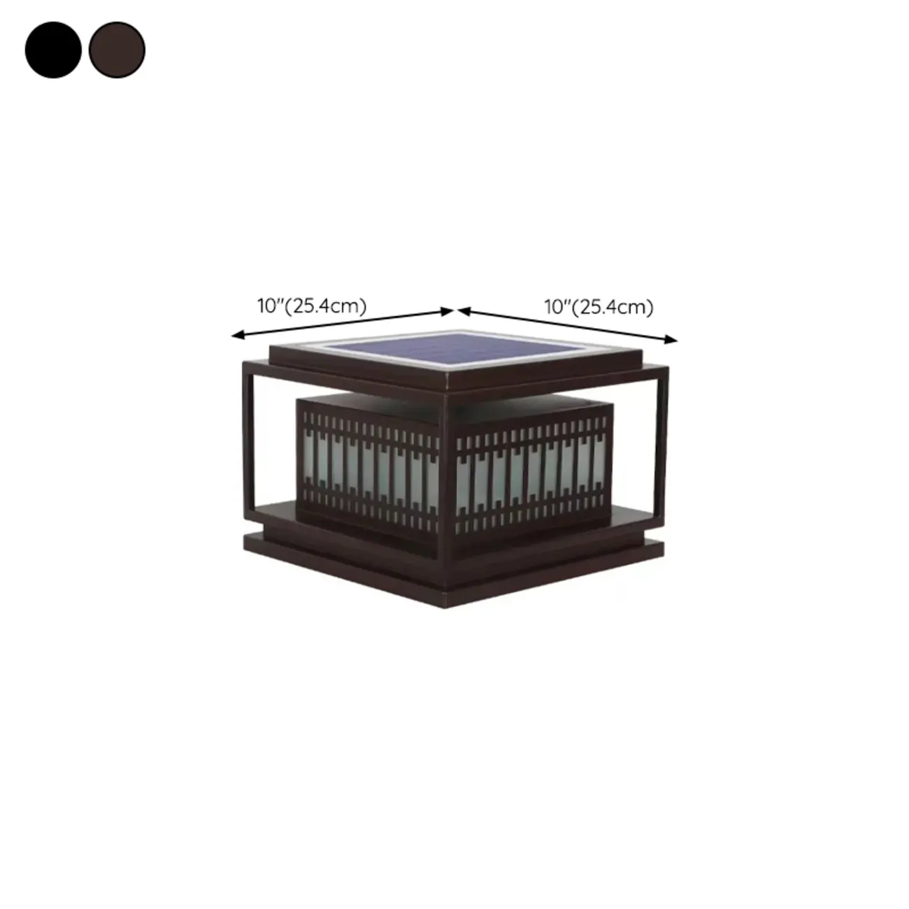 Solar Modern Simple Black Grid Outdoor Post Lights | homeyfad