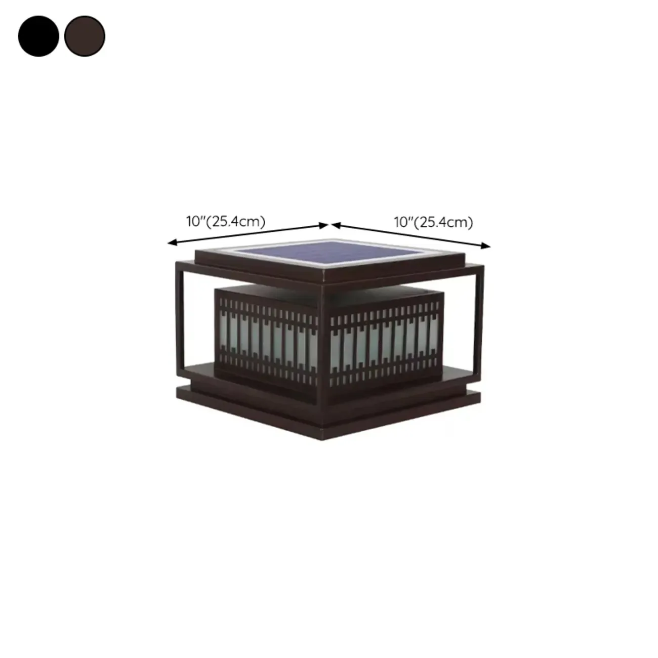 Solar Modern Simple Black Grid Outdoor Post Lights