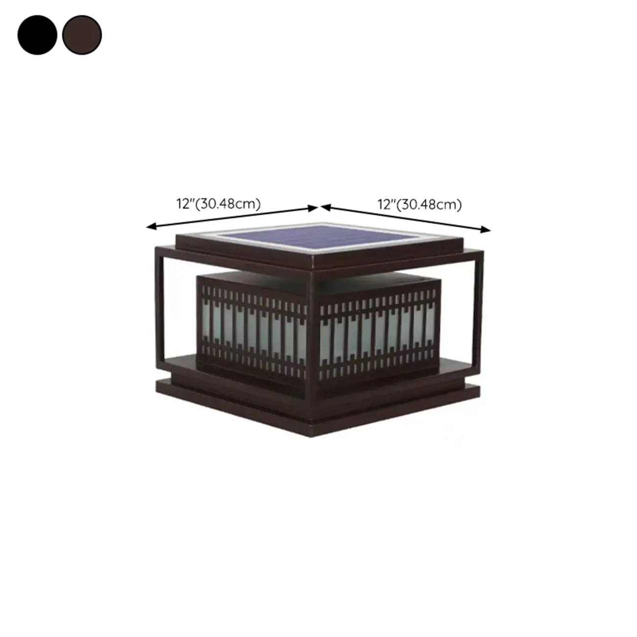 Solar Modern Simple Black Grid Outdoor Post Lights | homeyfad