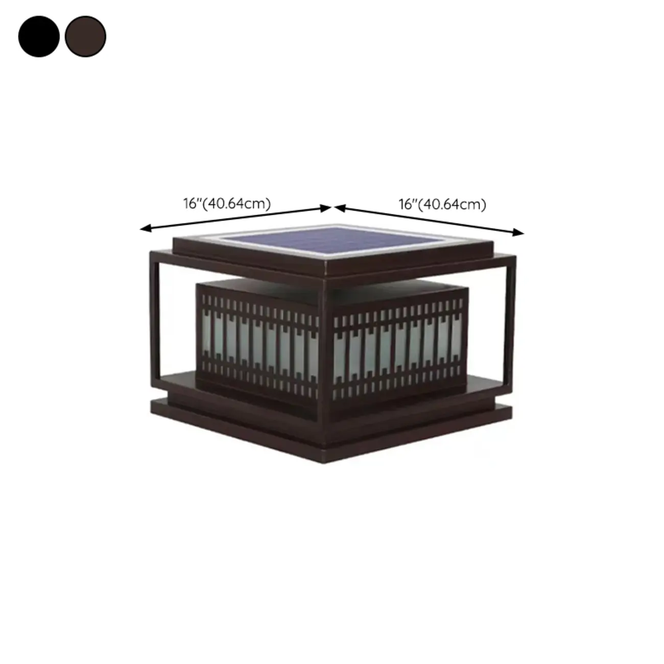 Solar Modern Simple Black Grid Outdoor Post Lights | homeyfad