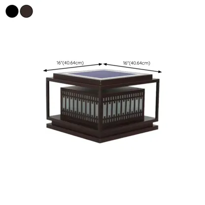 Solar Modern Simple Black Grid Outdoor Post Lights