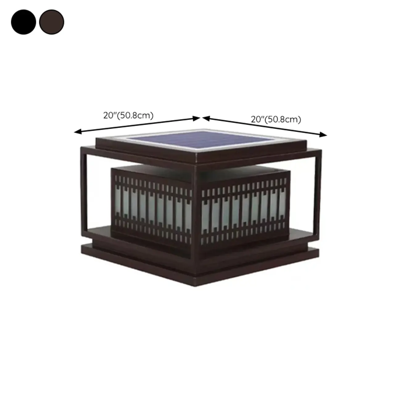 Solar Modern Simple Black Grid Outdoor Post Lights | homeyfad