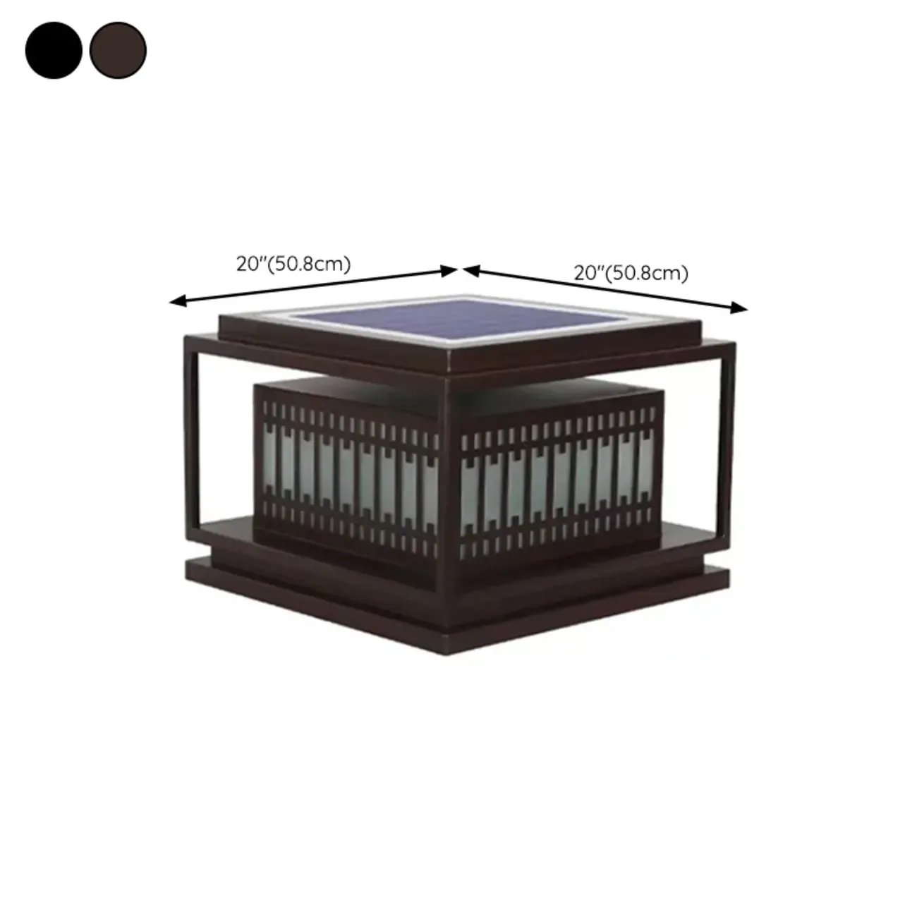 Solar Modern Simple Black Grid Outdoor Post Lights