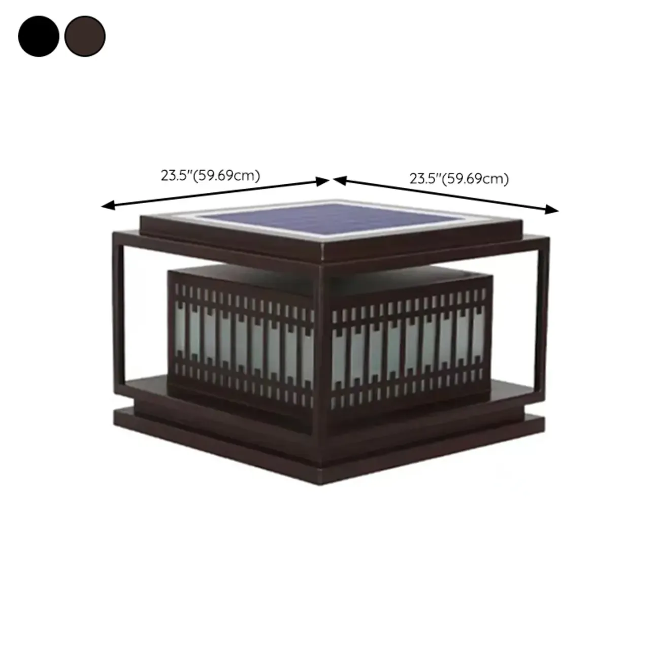 Solar Modern Simple Black Grid Outdoor Post Lights
