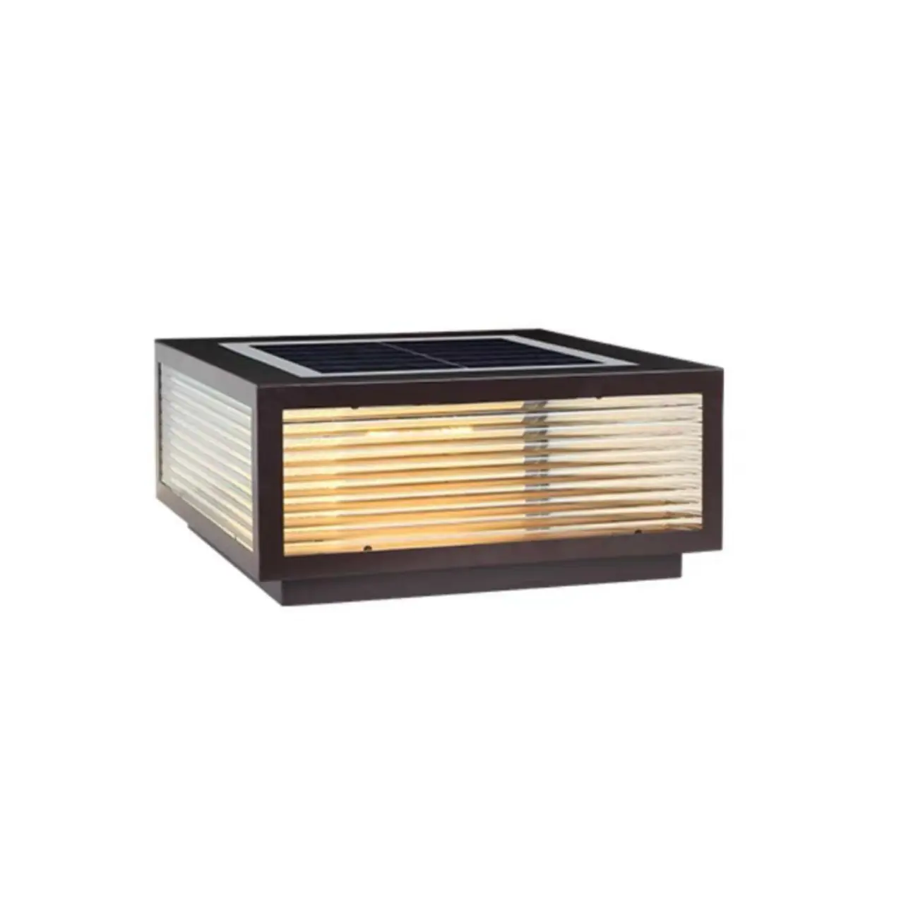 Modern Simple Square Black Solar Ourdoor Post Lights | homeyfad