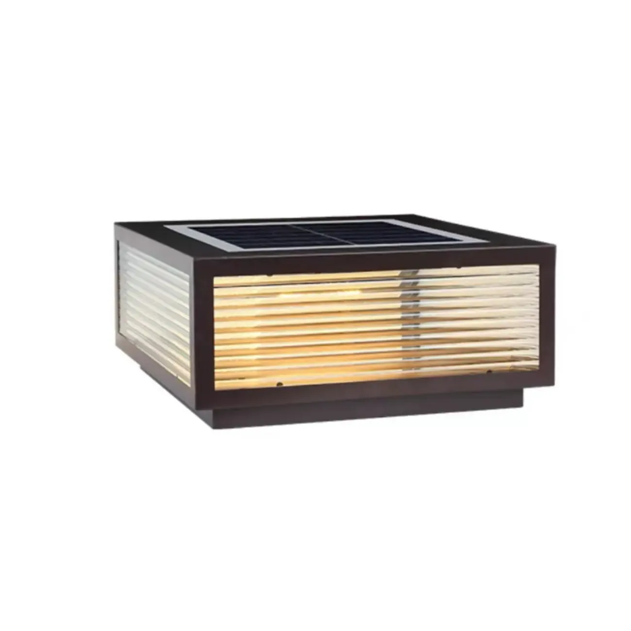 Modern Simple Square Black Solar Ourdoor Post Lights