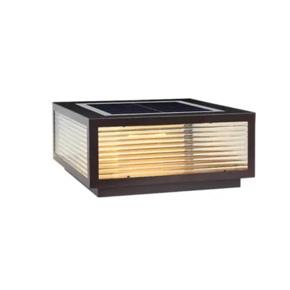 Modern Simple Square Black Solar Ourdoor Post Lights