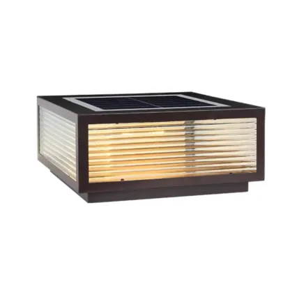 Modern Simple Square Black Solar Ourdoor Post Lights