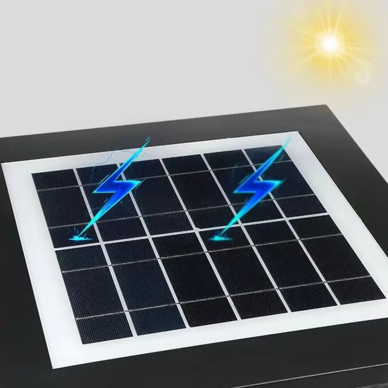 Modern Simple Square Black Solar Ourdoor Post Lights