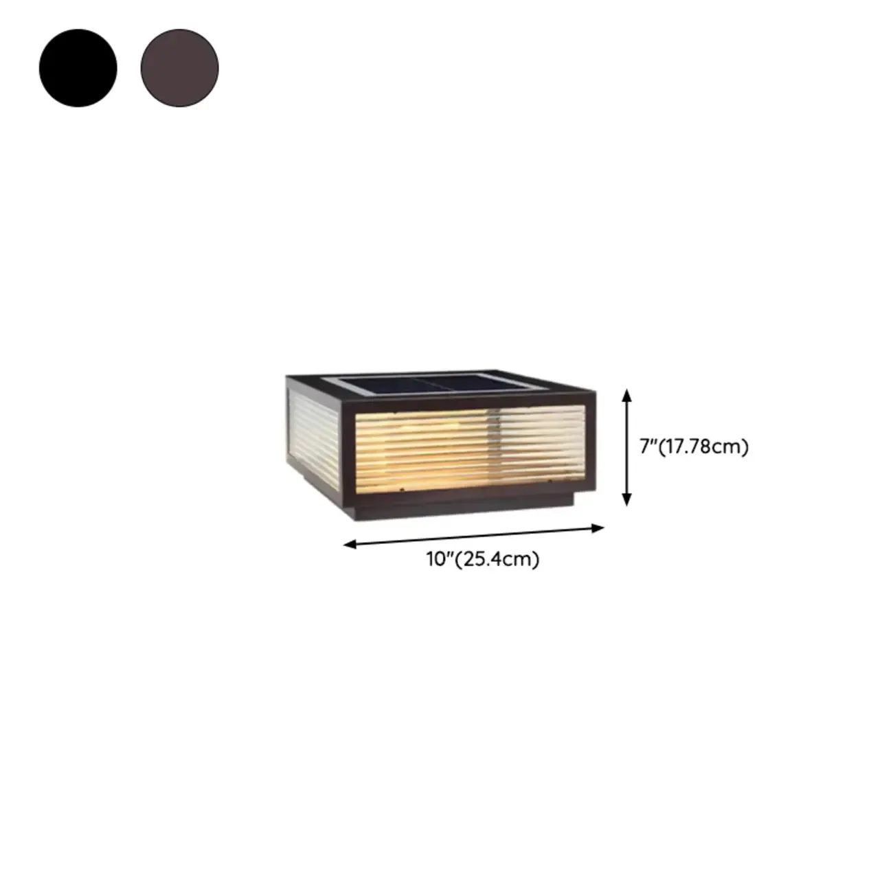 Modern Simple Square Black Solar Ourdoor Post Lights