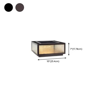 Modern Simple Square Black Solar Ourdoor Post Lights