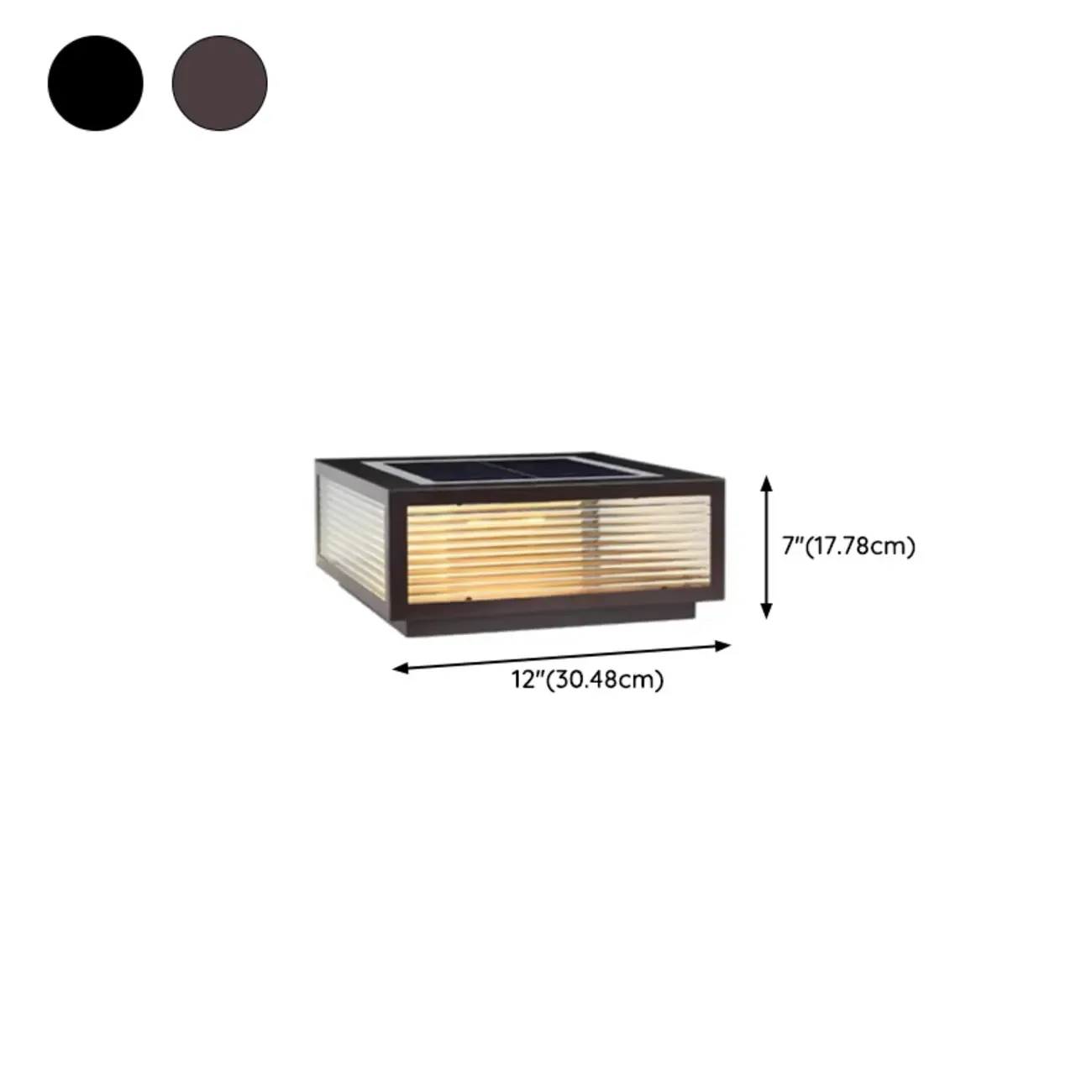 Modern Simple Square Black Solar Ourdoor Post Lights