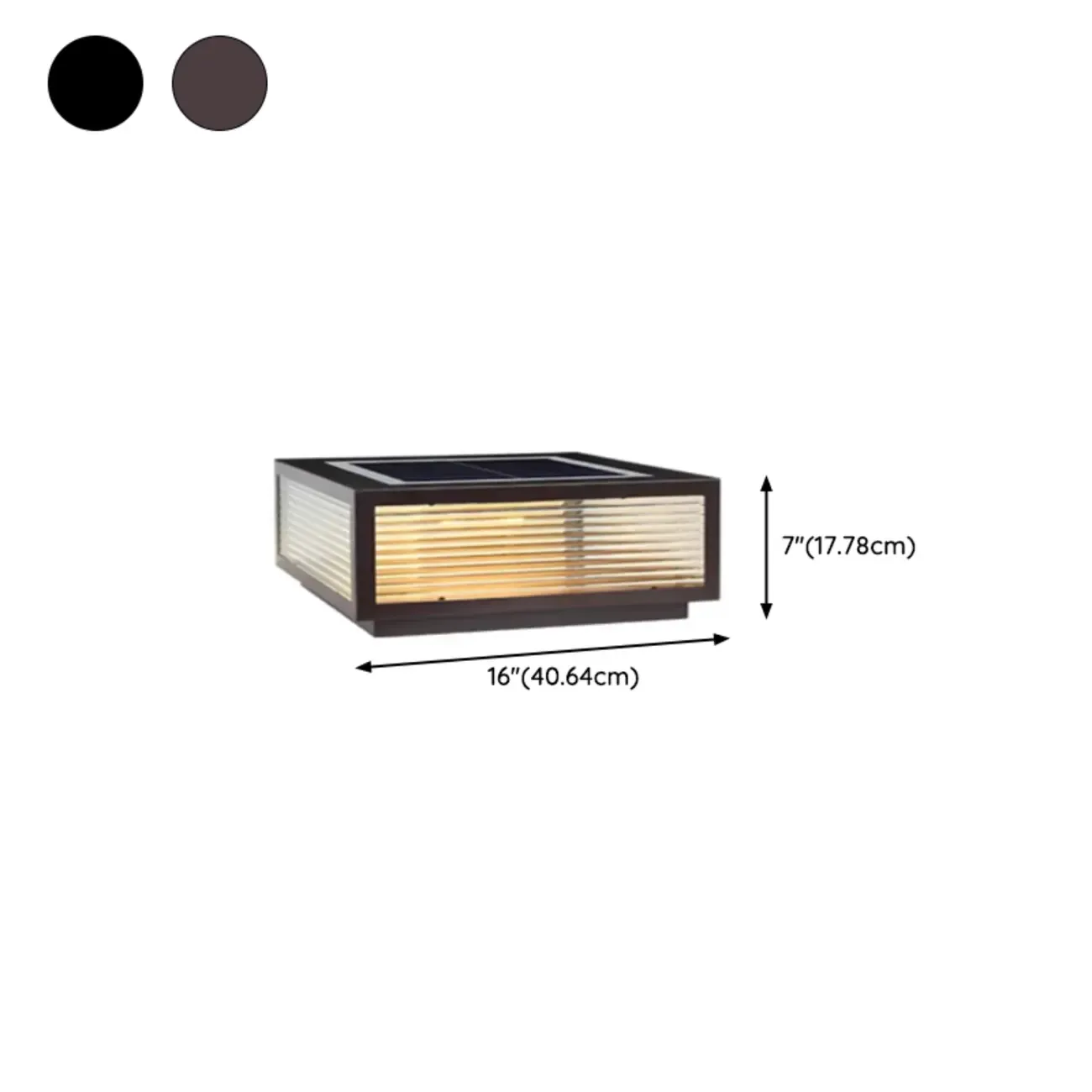 Modern Simple Square Black Solar Ourdoor Post Lights