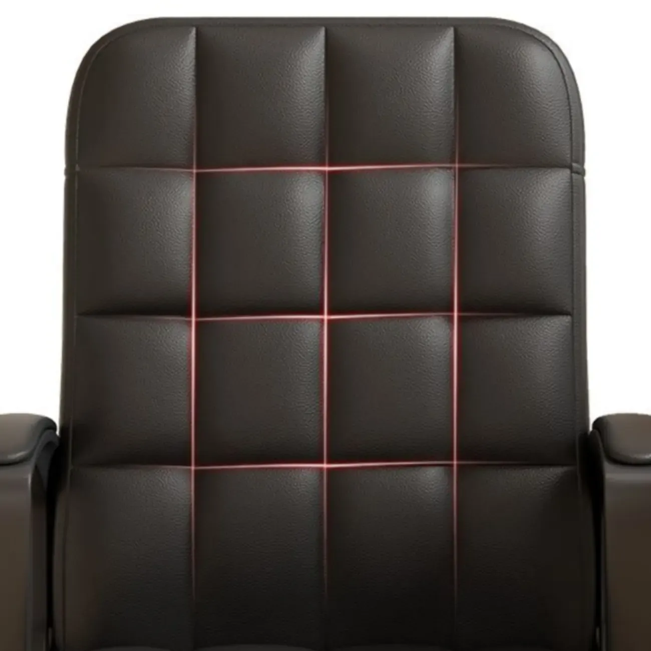 Solid Black Leather Tufted Office Chair Image - 14