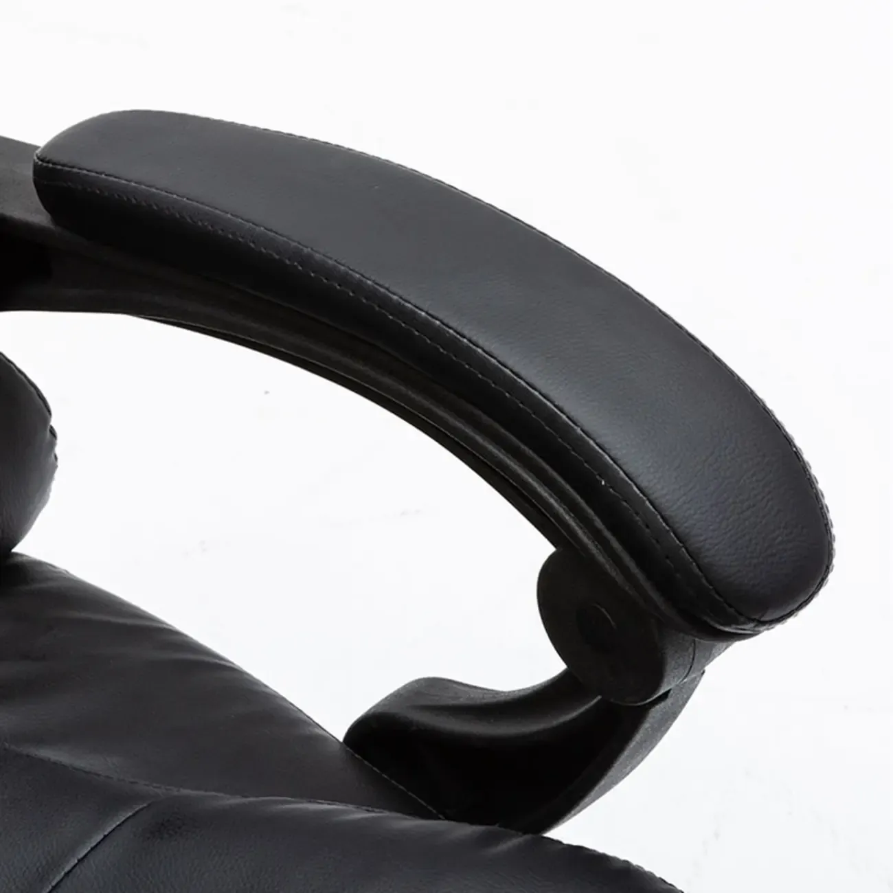 Black Leather Reclining Executive Office Chair Image - 15