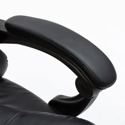 Black Leather Reclining Executive Office Chair Image - 15