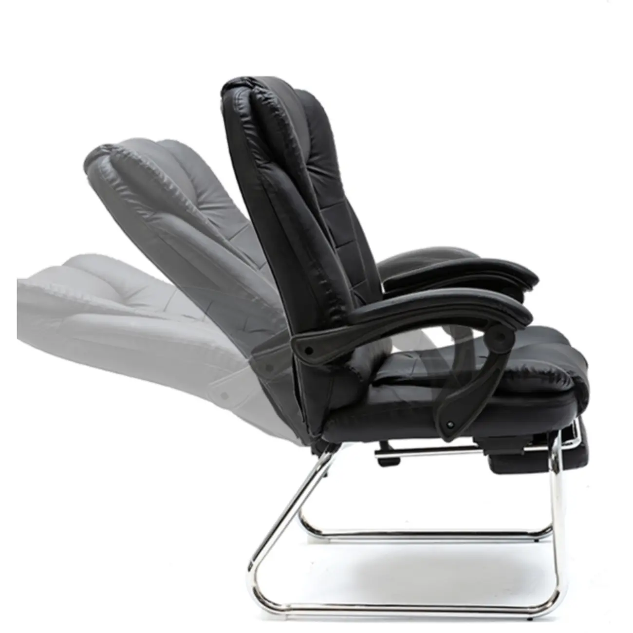 Black Leather Reclining Executive Office Chair Image - 17 | homeyfad