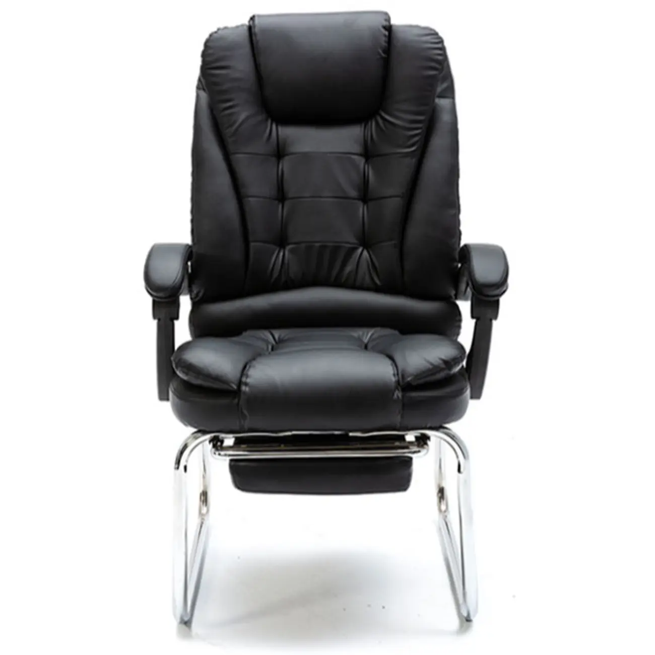 Black Leather Reclining Executive Office Chair Image - 19 | homeyfad