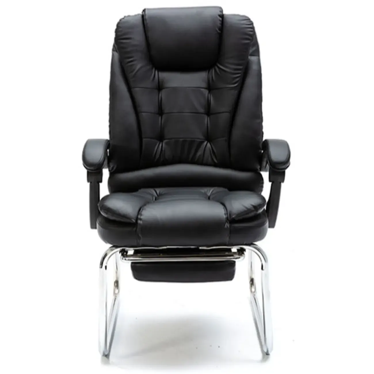 Black Leather Reclining Executive Office Chair Image - 19