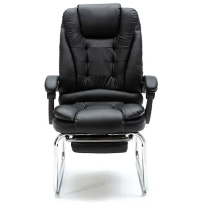 Black Leather Reclining Executive Office Chair Image - 19