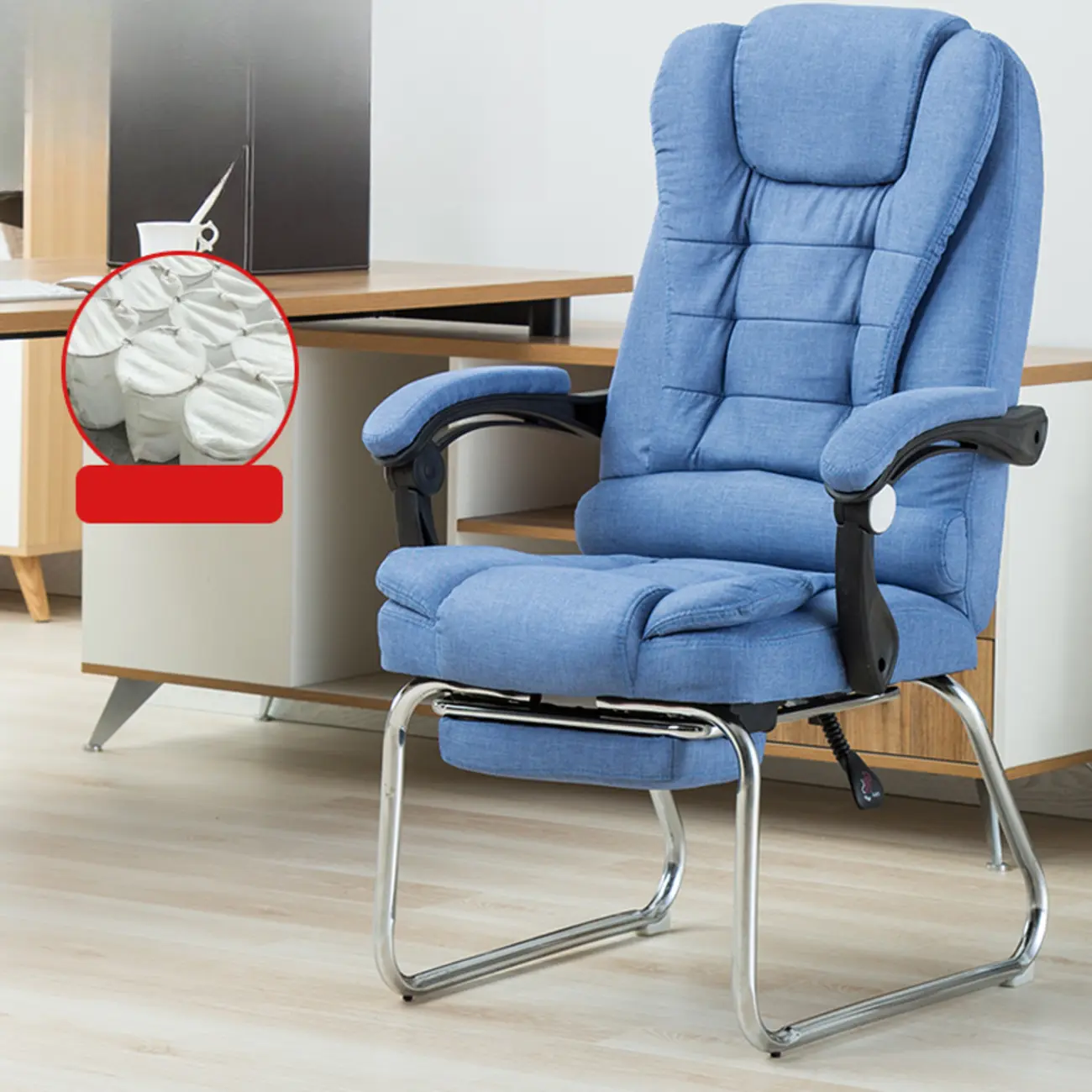 Black Leather Reclining Executive Office Chair Image - 20 | homeyfad