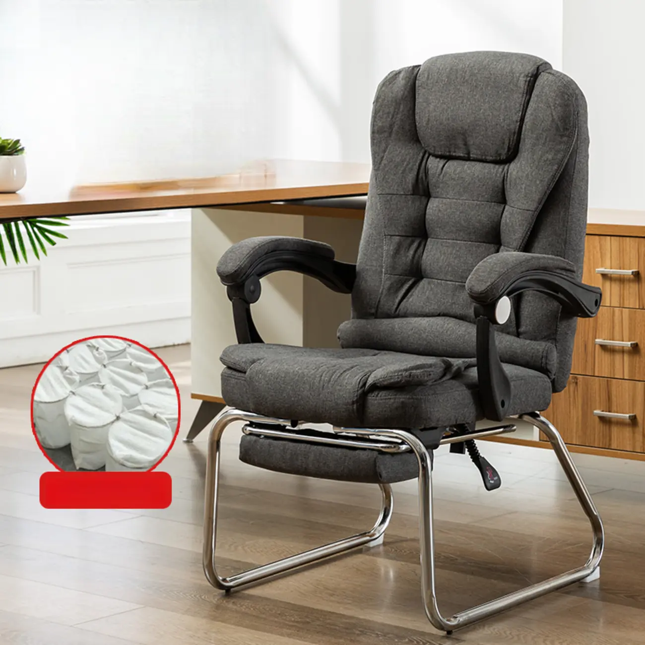 Black Leather Reclining Executive Office Chair Image - 21 | homeyfad