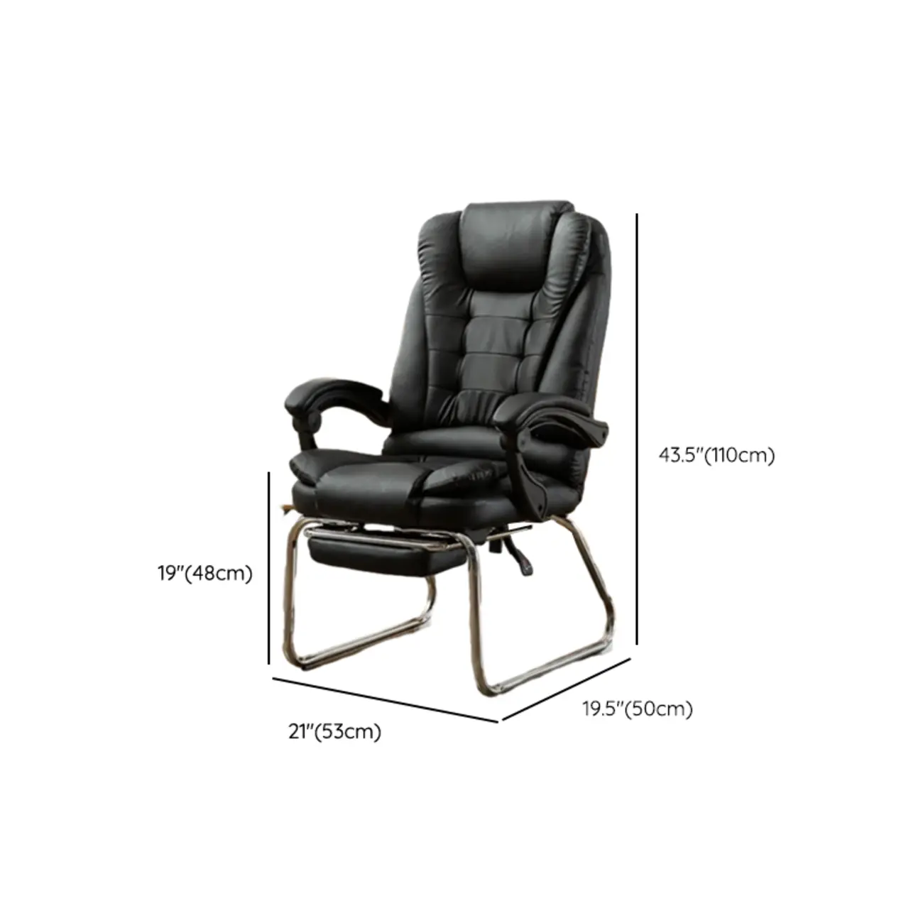 Black Leather Reclining Executive Office Chair Image - 27 | homeyfad