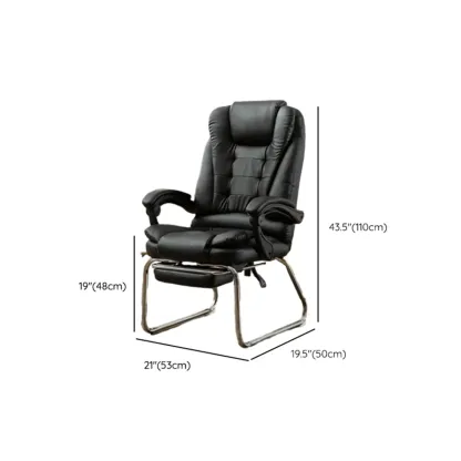 Black Leather Reclining Executive Office Chair Image - 27