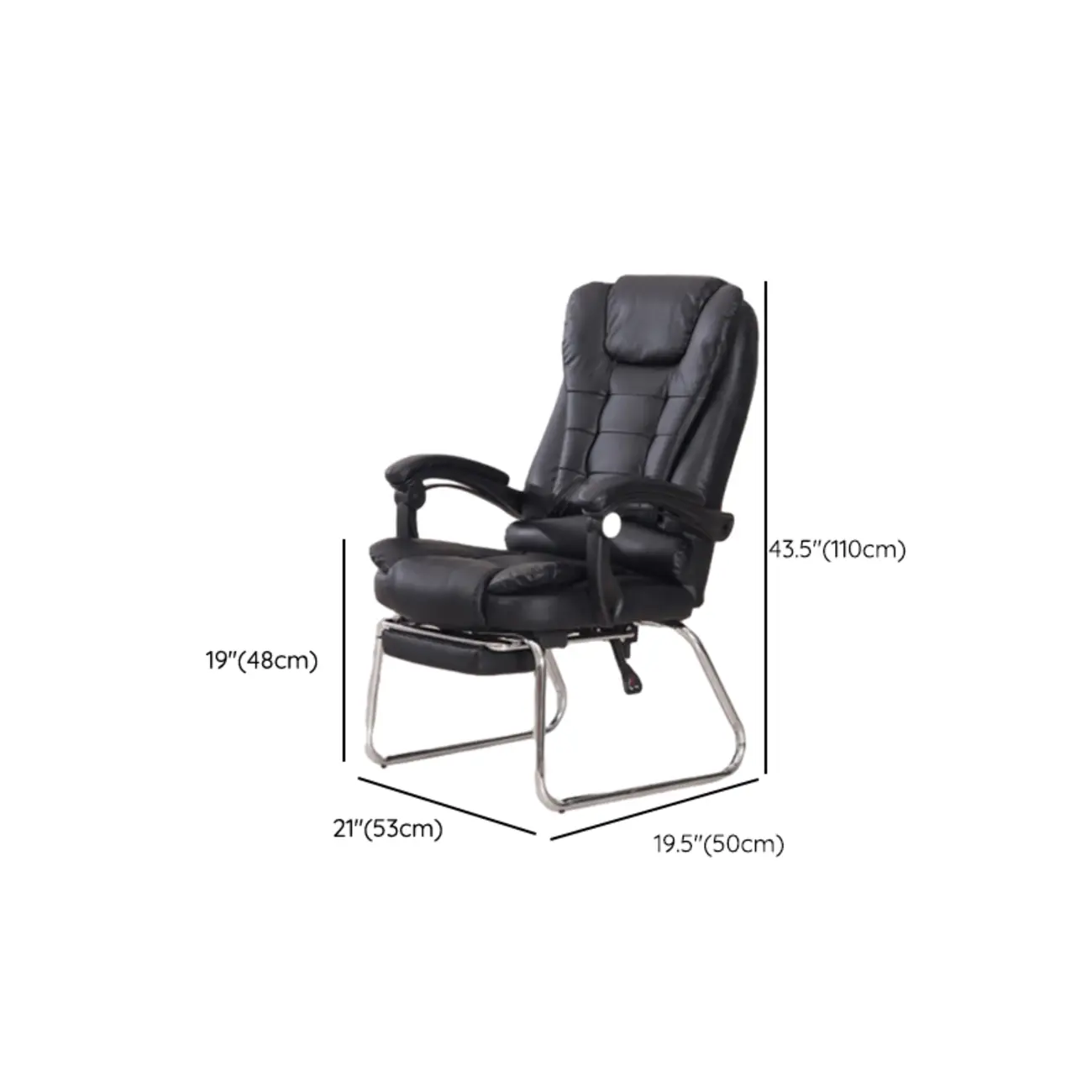 Black Leather Reclining Executive Office Chair Image - 29 | homeyfad
