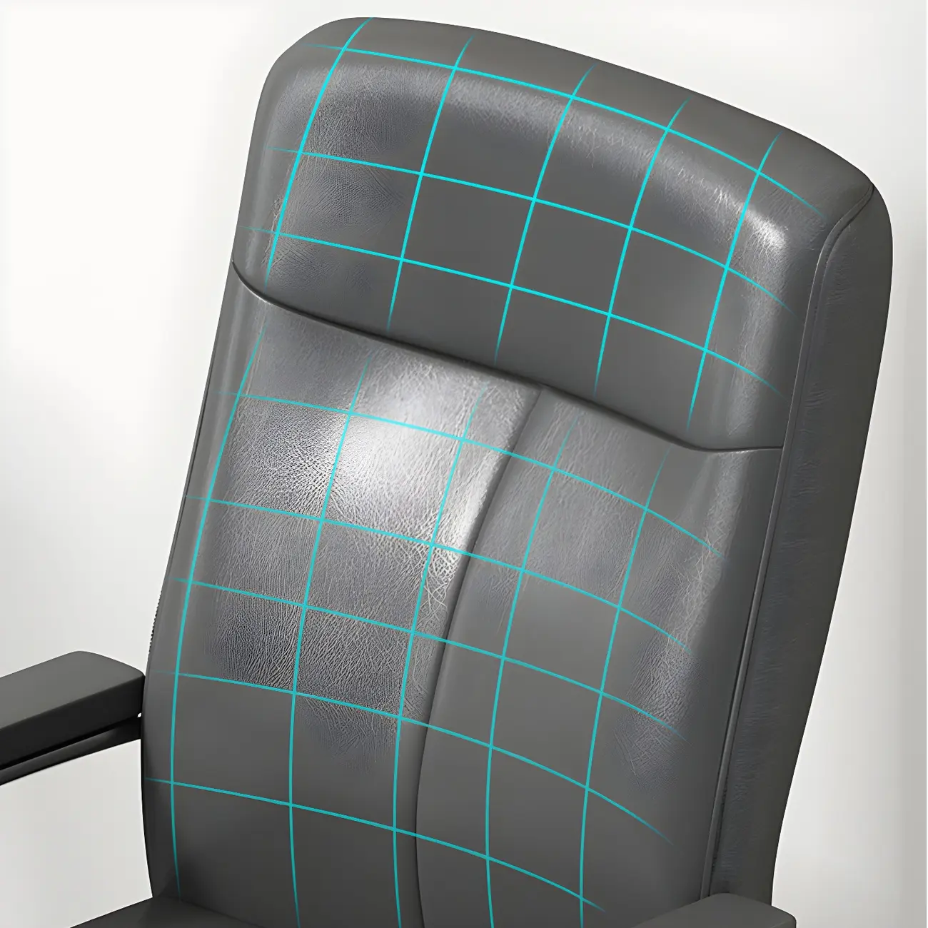 Modern Leather Metal 4-Leg Office Chair with Arms Image - 12 | homeyfad
