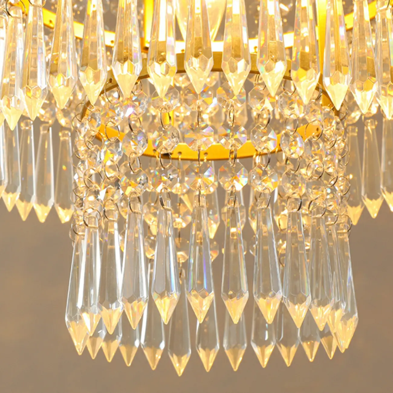 Modern Gold Crystal Drum Chandelier Image - 13 | homeyfad