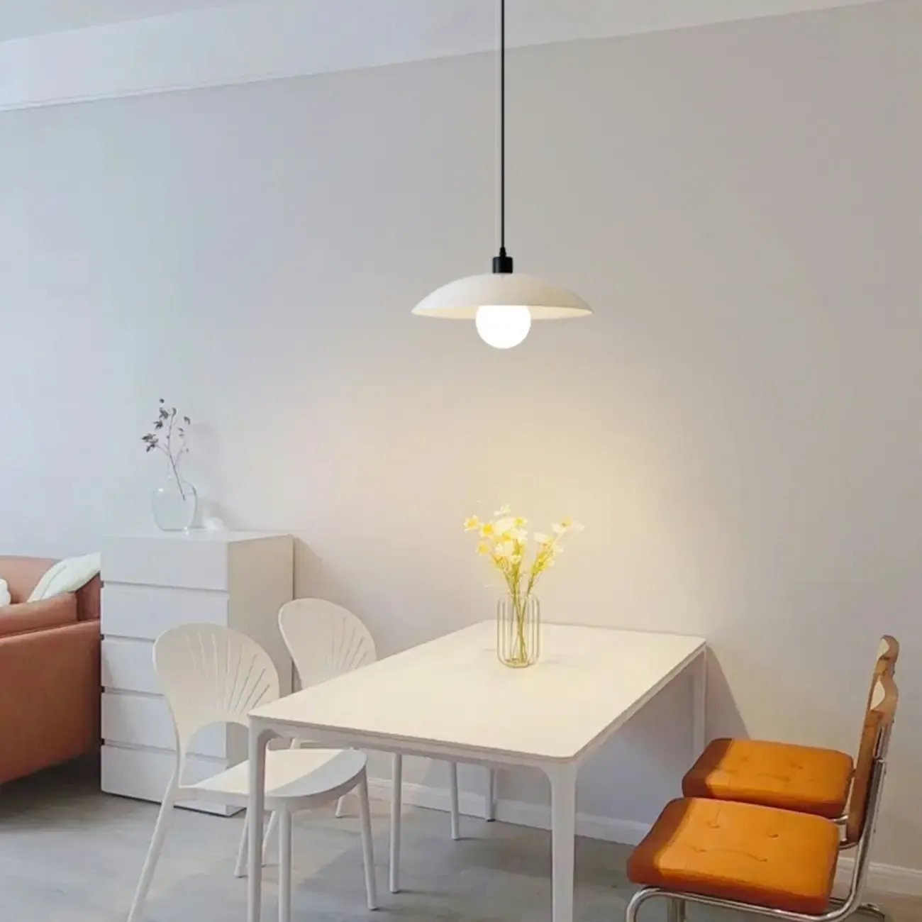 Modern Glass Shade Adjustable Pendant Light for Dining Image - 5