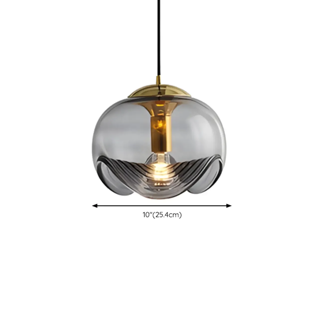 Modern Gold Clear Glass Dome Kitchen Pendant Lighting Image - 9