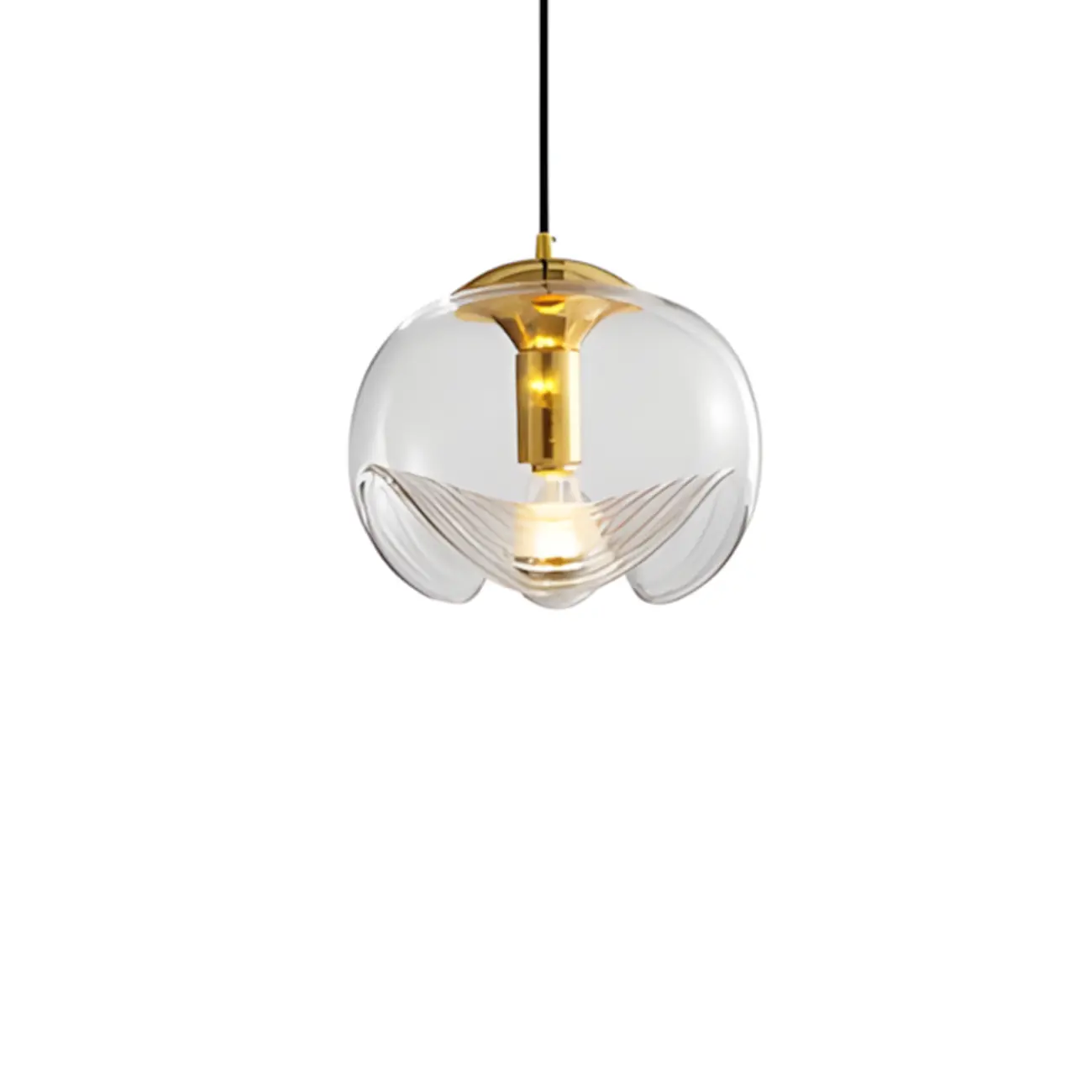 Modern Gold Clear Glass Dome Kitchen Pendant Lighting Image - 8 | homeyfad