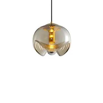 Modern Gold Clear Glass Dome Kitchen Pendant Lighting Image - 6