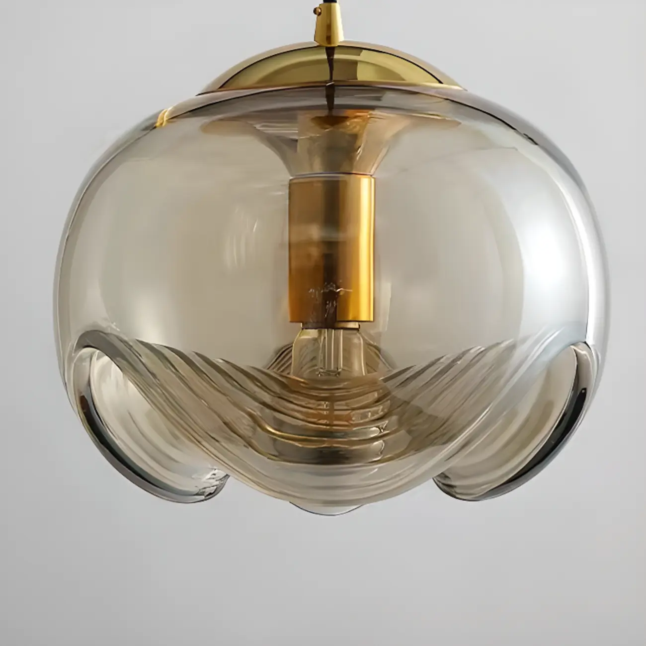 Modern Gold Clear Glass Dome Kitchen Pendant Lighting Image - 4 | homeyfad