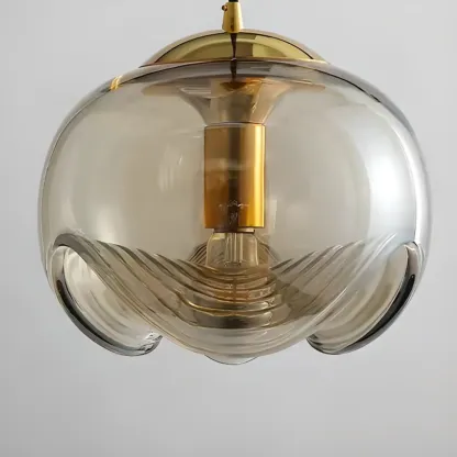 Modern Gold Clear Glass Dome Kitchen Pendant Lighting Image - 4