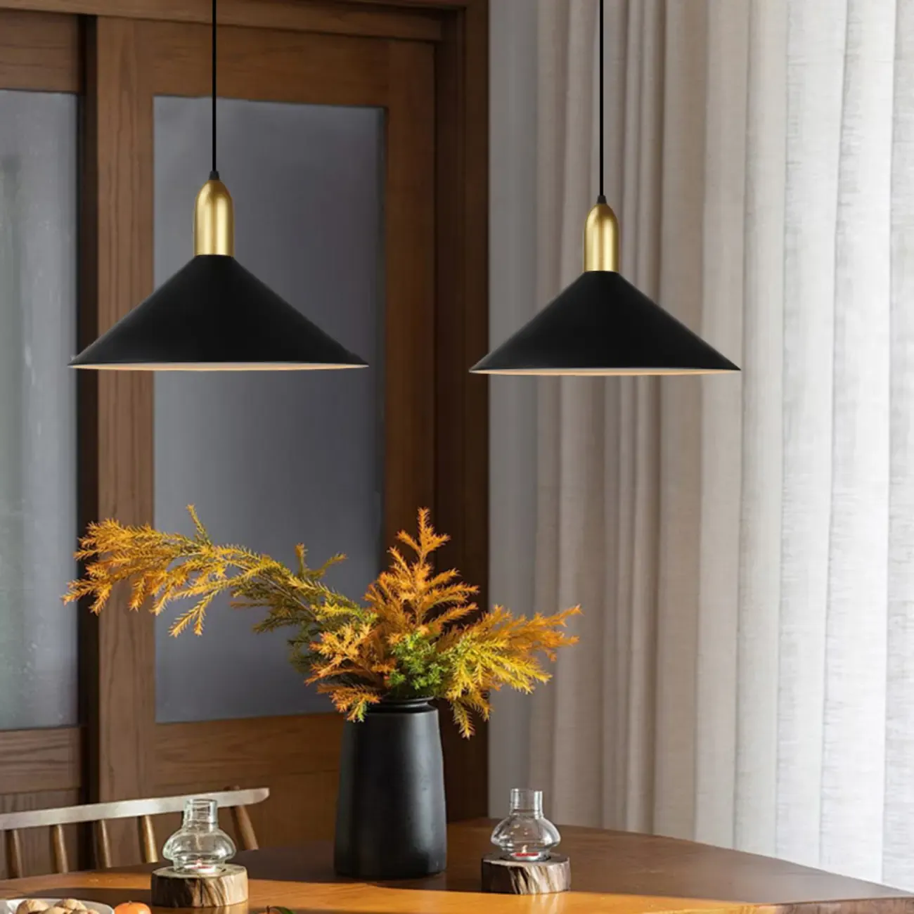 Industrial Metal Cone Pendant Light for Kitchen Image - 1